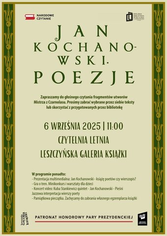 Narodowe Czytanie. Jan Kochanowski. Fraszki - Pieśni - Treny