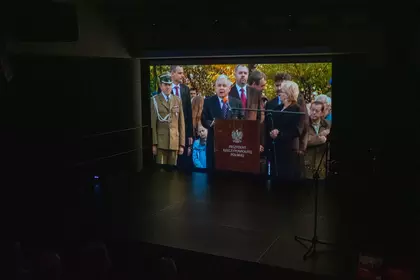 Kadr z filmu poświęconego Prezydentowi RP Lechowi Kaczyńskiemu.