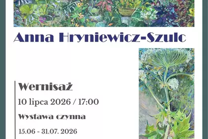 Plakat wydarzenia wernisażu z kwiatami polnymi