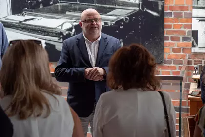 Przemówienie otwierające wydarzenie w Muzeum Drukarstwa.