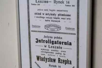 Archiwalne ogłoszenie introligatorni Władysława Rzepki.
