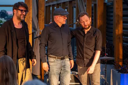 Marcin Jahr, Krzysztof Dys i Michał Kapczuk po koncercie.