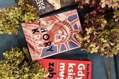Książki zaprezentowane w bibliotecznej przestrzeni.